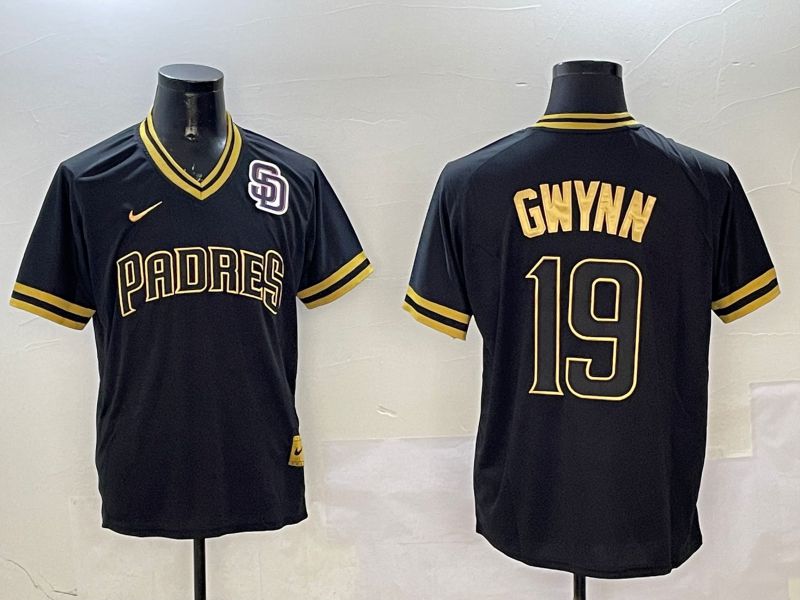 Men San Diego Padres #19 Gwynn Black Gold Game 2025 Nike MLB Jersey style 3253->san diego padres->MLB Jersey